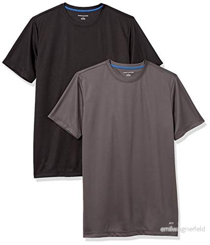 Amazon Essentials Active Performance Tech T Shirt för män (finns i stor och lång), 2 pack, mörkgrå/svart, X Large 195111305578