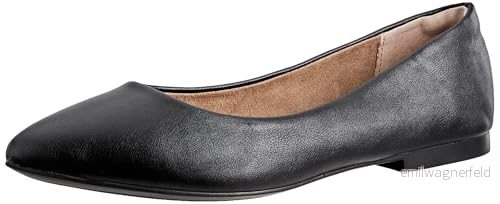 Amazon Essentials dam spetsig tå balett platt, Svart konstläder, 11 US Wide 840809192274