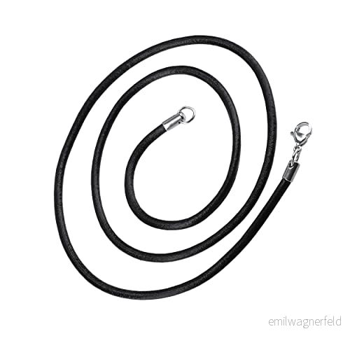mumbi 3 mm lindningsarmband halsband omlottarmband 50 cm läderkedja läderband rund kvinnor män svart 4251657947712