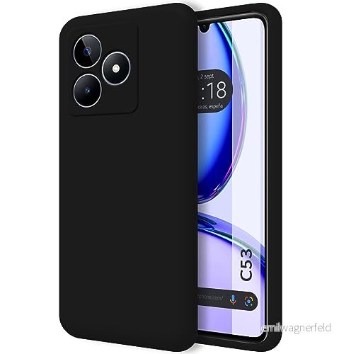 Tumundosmartphone Ultra mjukt flytande silikonfodral för Realme C53 Färg Svart 8447079017225