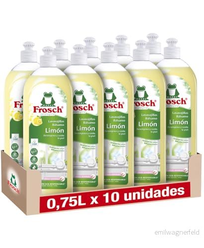 Frosch Handsköljvätska, ekologisk balsam citron, avfettar och skyddar huden, dermatologiskt testad 10 pack x 750 ml 4009175537522