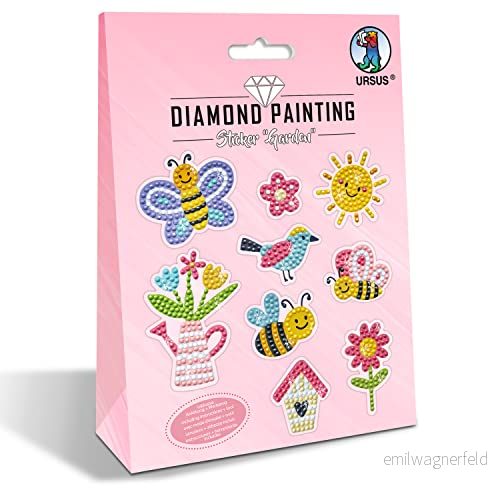 Ursus 43500010 Diamond Painting Sticker Garden för att designa klistermärken med gnistrande diamanter, 2 klistermärkesark ca 15 x 10 cm, tillbehör 4008525250029 Ursus 43500010 Diamond Painting Sticker Garden för att designa klistermärken med gnistrande diamanter, 2 klistermärkesark ca 15 x 10 cm, tillbehör 4008525250029
