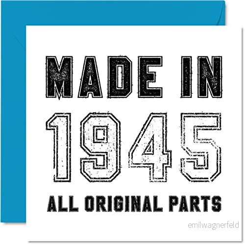 78:e födelsedagskort för män kvinnor honom henne tillverkat 1945 alla originaldelar roligt sjuttioåttonde morfar mormor mamma pappa, 145 mm x humor gratulationskort 5059575944399