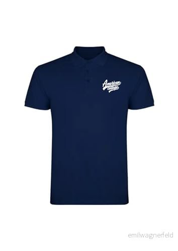 AMERICAN COLLEGE USA Pikétröjor sport andas tryckta kläder unisex barn pojkar och flickor casual modell ACPLW1 marinblå 10 år, Färg: blå, �r 3666052666631