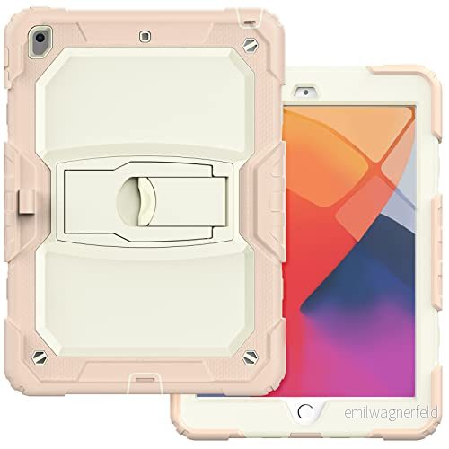 iPad Pro 12,9 2021 med stöd, hållbar, hybrid, stötdämpande, resistent, silikonskydd för tre lager barn (grön jade) 755985004085