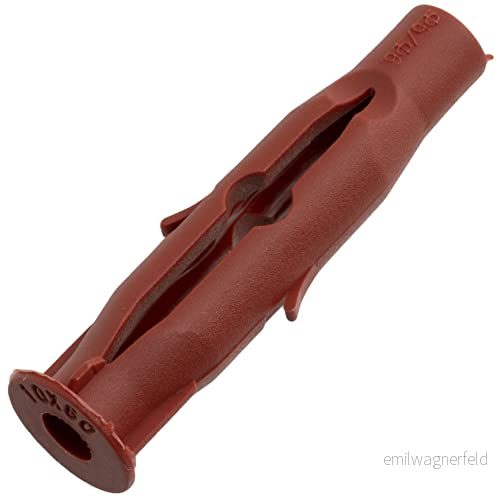 AERZETIX C64982 Uppsättning av 25 universella pluggar 10 x 60 mm i plast fixering på betong tegel sten lättbetong ihåliga material paneler arbete byggnad träskruv ram 3801044207458