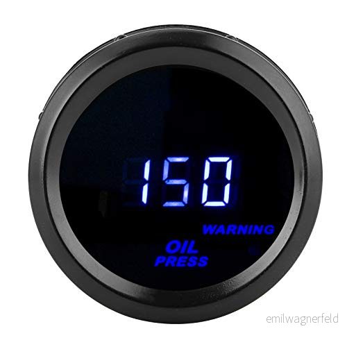 Aramox 2 tum (52 mm) digital oljetrycksmätare 0 150 PSI, blå LED skärm, 12V biltrycksmätare med sensor, svart, hög precision 9095247679639