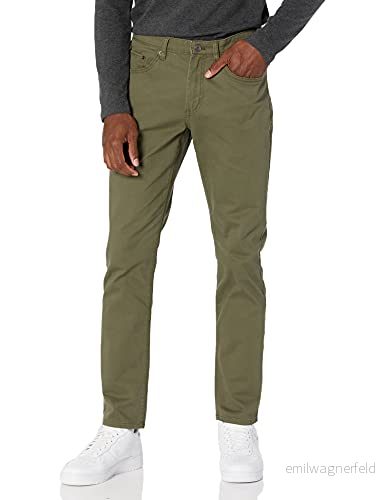 Amazon Essentials mäns slim-fit-byxor, 5-ficka stretch twill design, oliv, 38 B x 32 L 193548647131