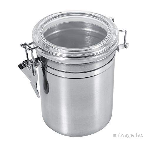 4 Sizes Stainless Steel Kitchen Food Storage Container Bottle Measuring Cup Tea CoffeeSugar Sets Beans Canister Set(L) 741870513992