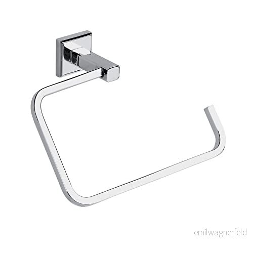 GEDY Colorado Ring Handdukshållare i Rostfritt stål och Cromall, Handdukshängare Fästbar med skruvar ingår eller lim, Stödvikt 7 kg, Krom, 13,3x20x6,5 cm 8003341282601