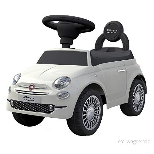 TURBO CHALLENGE - Fiat 500 Trotter 119091 frihjul vit 25 kg max plast batterier ingår ej Från 12 månader 3301041190918