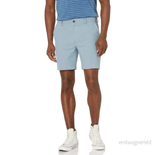 Amazon Essentials lätta och bekväma smala fit oxford-stretchshorts, 18 cm, blå, 34 W 193548130121