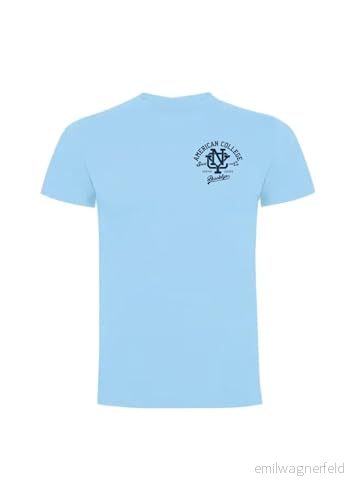 AMERICAN COLLEGE USA T shirts sport andas tryckta unisex kläder barn pojkar och flickor casual modell ACTSW6 himmelsblå 12 år, turkos, �r 3666052656830