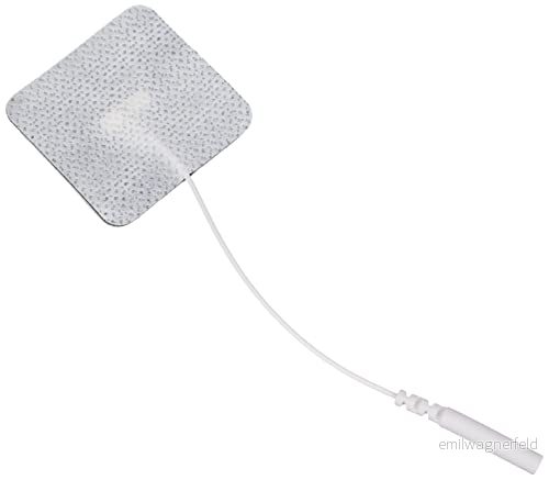 Promed tygelektrod 40 x mm, 4 stycken, självhäftande Tens elektroder med 2 mm kontaktanslutning för TENS/EMS enheter, återanvändbar 4043641350093
