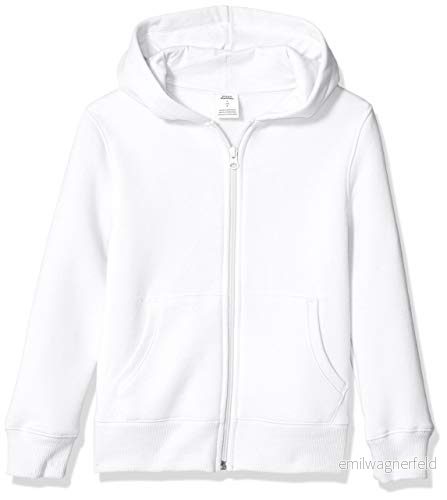 Amazon Essentials huvtröjor vit tröja med dragkedja för pojkar, medium, fleece 194223207213