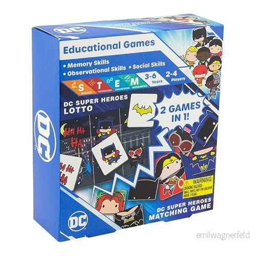 Paladone DC Comics Super Heroes Matching spel, 2 spel i 1, officiellt licensierad 5055964796525