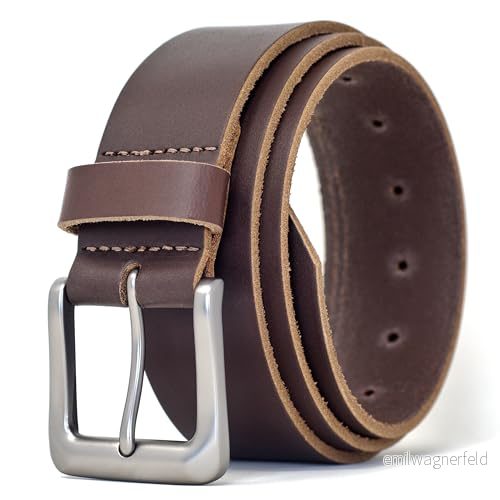 Ashford Ridge äkta läderbälte för män, 38 mm, bälte jeans, fullnarvsläder, Brun, L (91/102 cm Midja) 5055158534223