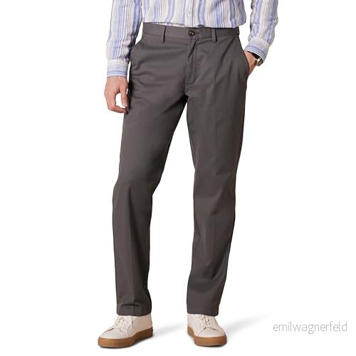 Amazon Essentials Herr rak passform skrynkelfri platt framsida chinos byxa, grå, 40 W x 32 L 191770923542