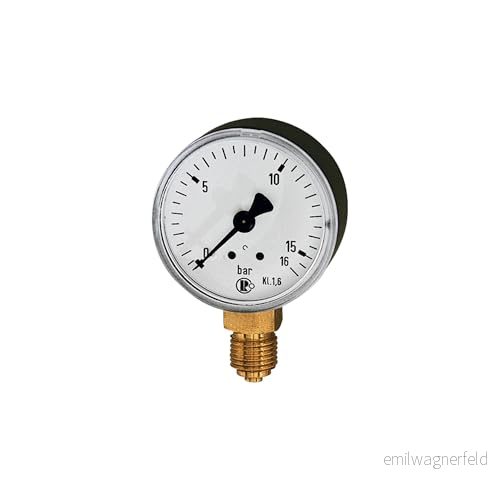 RIEGLER 101773 100 standardmanometer, stålplåtar, G 1/4 nedtill, 1/0,0 bar, Ø 50, 1 st. 4047322011051