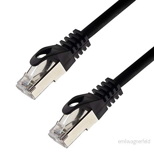 Nätverkskabel S/FTP PIMF Cat. 7 1,00 meter svart patchkabel Gigabit Ethernet LAN DSL CAT7 kabel 4053171977363