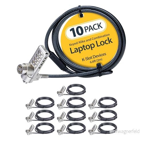 StarTech.com DUALKA10 LAPTOP LOCK, 2 m, Kensington, Code, Plast, Stål, Svart, Stål 65030908443