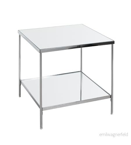 HAKU Möbel Sidobord krom, Metall, spegel 5 mm Storlek: B 45 cm x H 46 D cm, Stil: Art déco 4001070542571