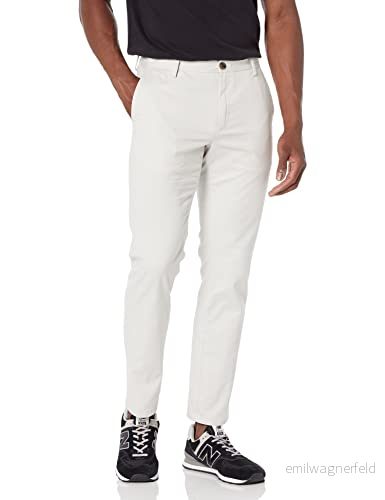 Amazon Essentials Herr Slim Fit Skrynkelbeständig platt framsida Chino byxa, Silver, 33 B x 32 L 191770240403