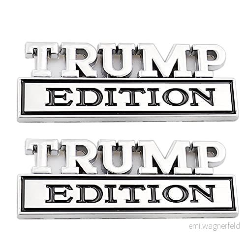 2st Trump Edition Emblem Klistermärken Som Passar Alla Fordonsdörrar Karossbagage Och Andra Föremål (Silver svart) 729162250466 2st Trump Edition Emblem Klistermärken Som Passar Alla Fordonsdörrar Karossbagage Och Andra Föremål (Silver svart) 729162250466