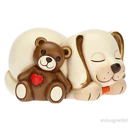 THUN - Hund med teddy Living, ikoner, Djur och Minidjur Handmålad Keramik 9,1x7,6x11,5 cm h 8018594512054