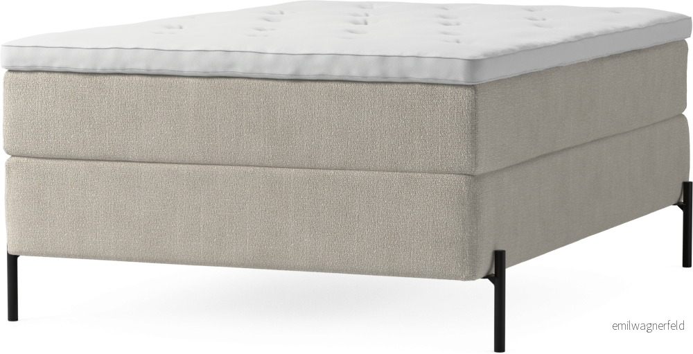 Delux Dream Kontinentalsäng, enkelsäng 140 cm med bäddmadrass och sängben Zpkn4