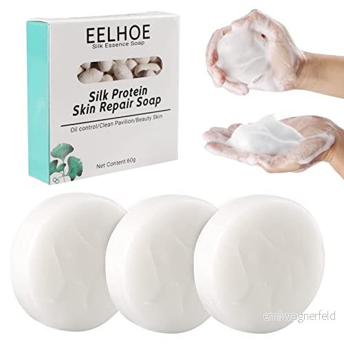 3 Pcs Collagen Milk Whitening Soap, Silk Protein Skin Repair Remove Acne Anti cellulite Firm & Brightening for Body Facial 4919236248932
