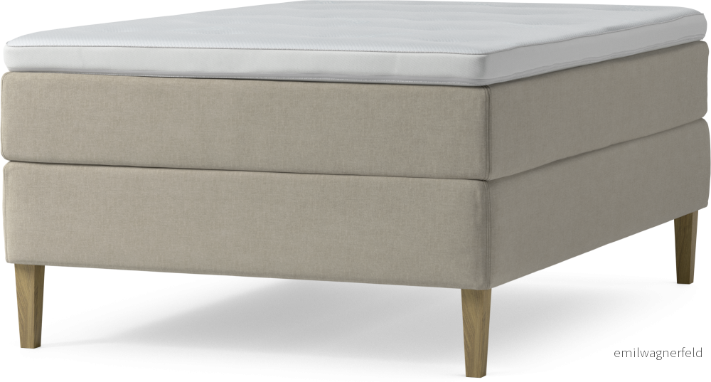 Delux Dream Kontinentalsäng, enkelsäng 140 cm med bäddmadrass och sängben U35ZO