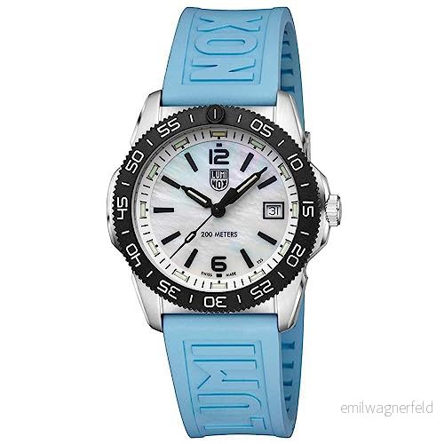 Luminox Analog schweizisk kvartsurverk klocka för män med gummiarmband XS.3124M, svart, Rem 7611382639516