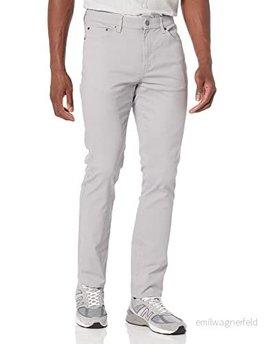 Amazon Essentials mäns slim-fit-byxor, 5-ficka stretch twill design, ljusgrå, 30 B x 32 L 193548647360