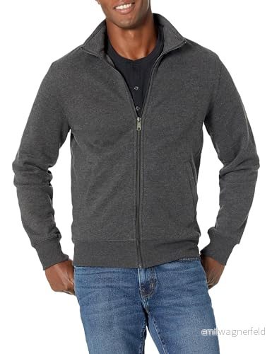 Amazon Essentials herrtröja helt blixtlås fleece tröja med mocka, kol ljung, Large 193548690038