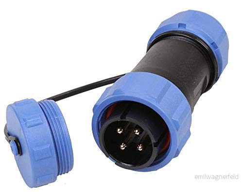 PRO ELEC PELR0158 cirkulär gängad inbyggd kontaktkontakt, 4 polig, 7 12 mm, IP68 5051259225473