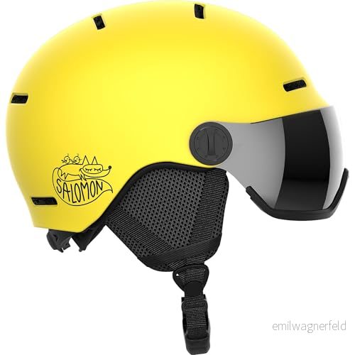 Salomon Orka Visor barnhjälm skidor snowboard, integrerad bekvämlighet, lätt att justera passform och lätt, gul, KL 5659 195751328180