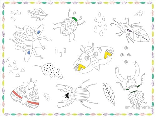 Folat 62803 barns födelsedagskalas dekoration skogsdjur målning bordstabletter buzzing bugs 40 x 30 cm 6 stycken party porslin papper, vit 8714572628037