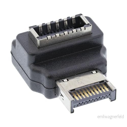 InLine® USB 3.2 adapter intern, frontpanel E kontakt till uttag 90 4043718315154