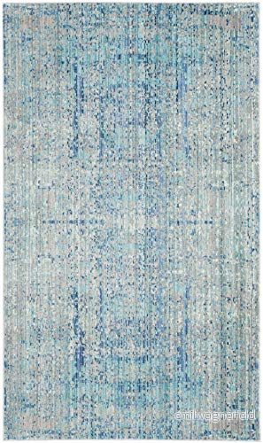 Safavieh Metro Mod inomhusvävd rektangulär matta, mystique kollektion, MYS971, i ljusblå/multi, 91 x 152 cm för vardagsrum, sovrum eller valfritt inomhusutrymme 889048132085