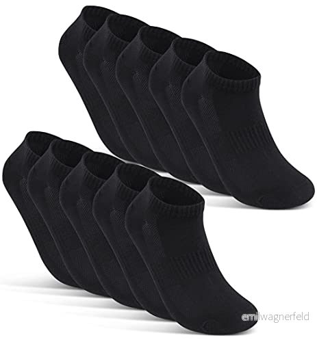 10 Par Sneaker Strumpor Herr Dam Ankelstrumpor Andas med Mesh Bomull Svart Vit Grå 16510 (35 38 Svart) 4054536083705