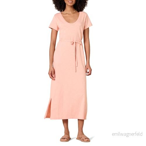 Amazon Essentials dam kortärmad midi t shirt klänning, korallrosa, X Large 196433139148