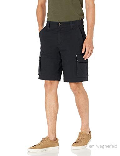 Amazon Essentials Men's Lätta stretchiga cargoshorts 25 cm (10 tum) med ripstop, Svart, 36 194223687138