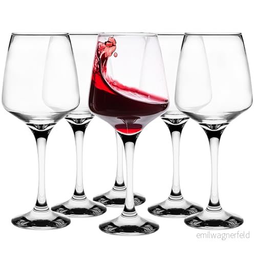 Glasmark Krosno vinglas, 0,3 liter, rödvinglas, set med 6 glas för rödvin, diskmaskinssäker, genomskinlig, x 360 ml 5903772925623