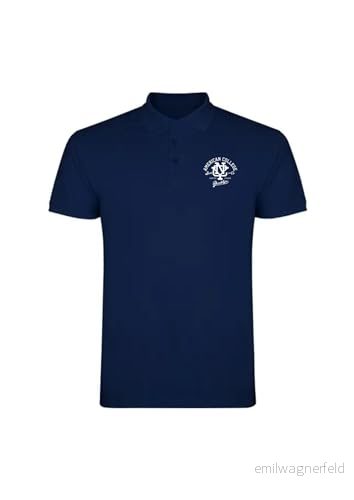 AMERICAN COLLEGE USA Pikétröjor sport andas tryckta blandade kläder herr och dam casual modell ACPLW6 Navy S, Färg: blå, S 3666052662732