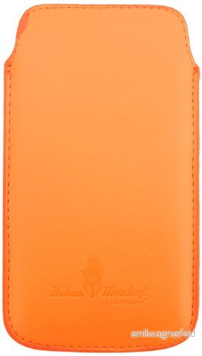 Urban Monkey mobilväska med dragflik och mikrofiberstoppning för smartphone upp till 44,3 tum orange 4260041683754