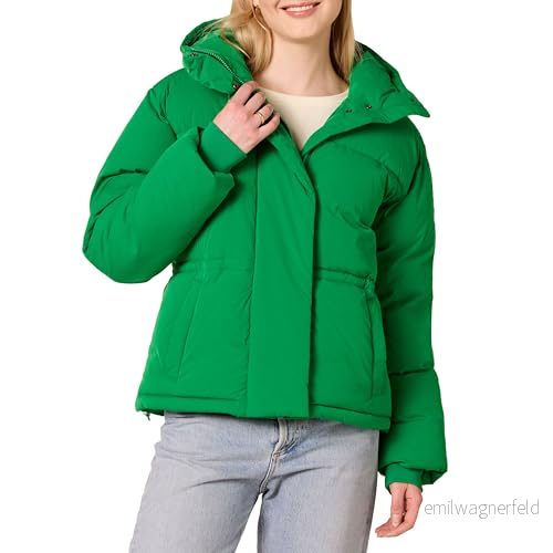 Amazon Essentials pufferjacka för kvinnor med kort midja (finns i plusstorlek), grön, liten 196433811501