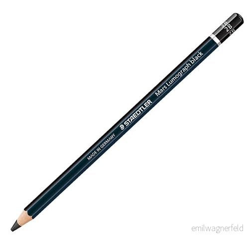 Staedtler 100B 2B Mars Lumograph Bleistift Premium Qualität Härtegrad 2B, 12 Stück im Kartonetui, schwarz 4007817184899