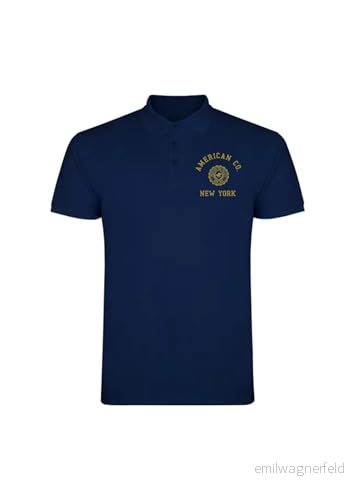 AMERICAN COLLEGE USA Pikétröjor sport andas tryckta kläder unisex barn pojkar och flickor casual modell ACPLW4 marinblå 16 år, Färg: blå, �r 3666052664293