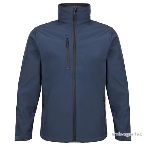 Fort Selkirk Softshelljacka grå, marinblå eller svart jacka fleecejacka herr fleece för män arbetskläder bekväm arbetsjacka softshelljackor män, marinblå, XXL 5036948027156